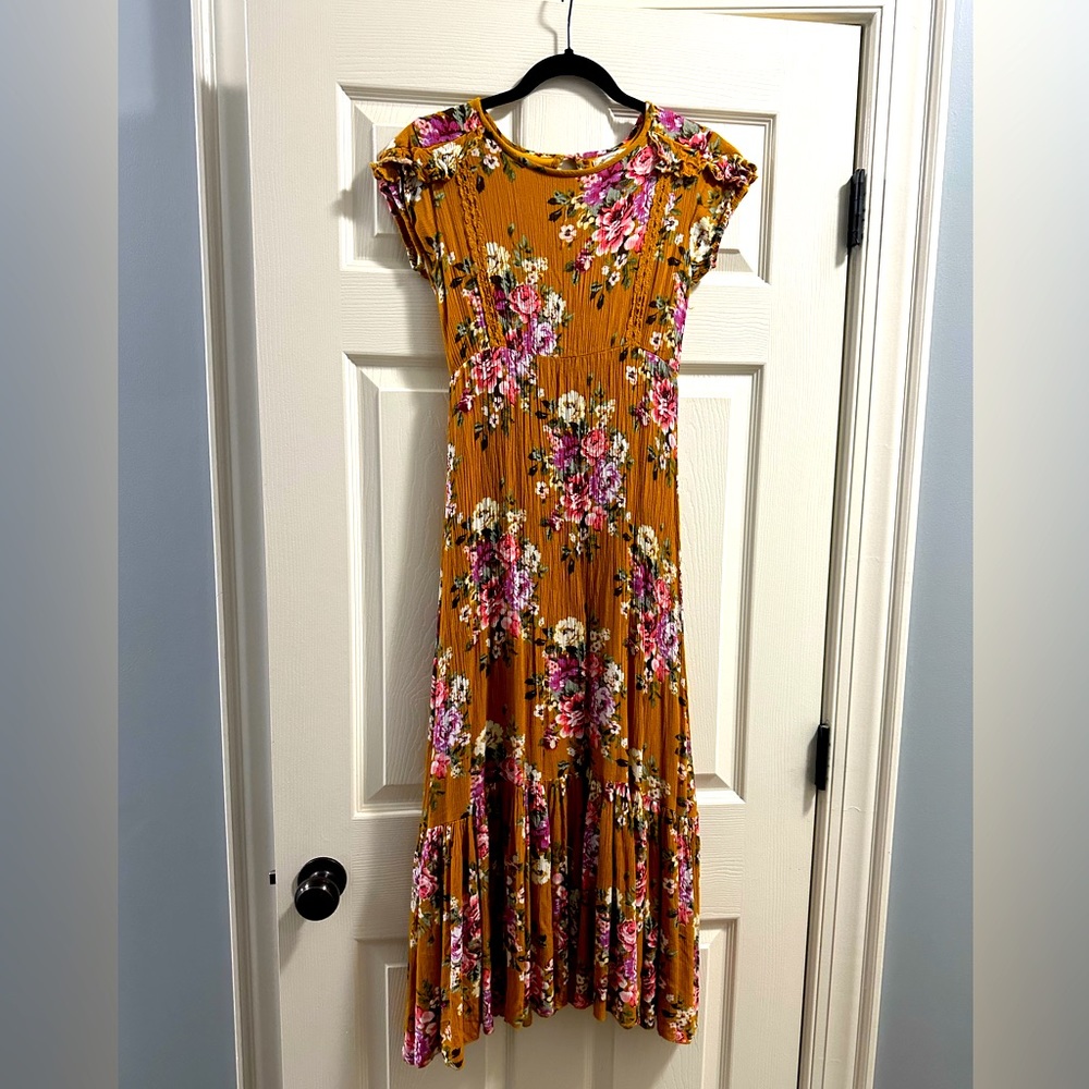 Abigail Dress in Mustard Floral from Joyfolie